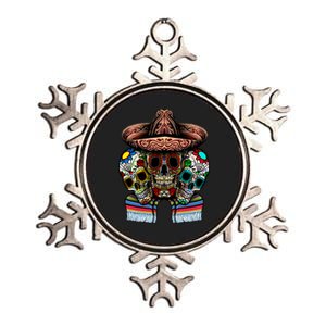 Day Of The Dead Tri Sugar Skulls Metallic Star Ornament