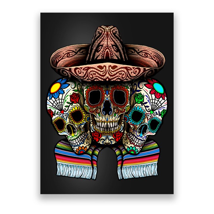 Day Of The Dead Tri Sugar Skulls Poster