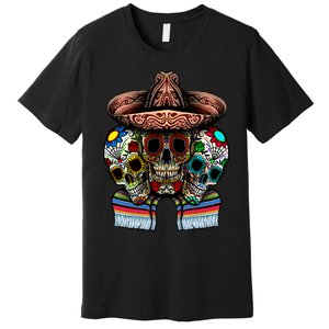 Day Of The Dead Tri Sugar Skulls Premium T-Shirt