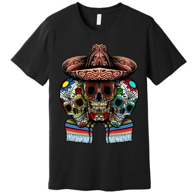 Day Of The Dead Tri Sugar Skulls Premium T-Shirt