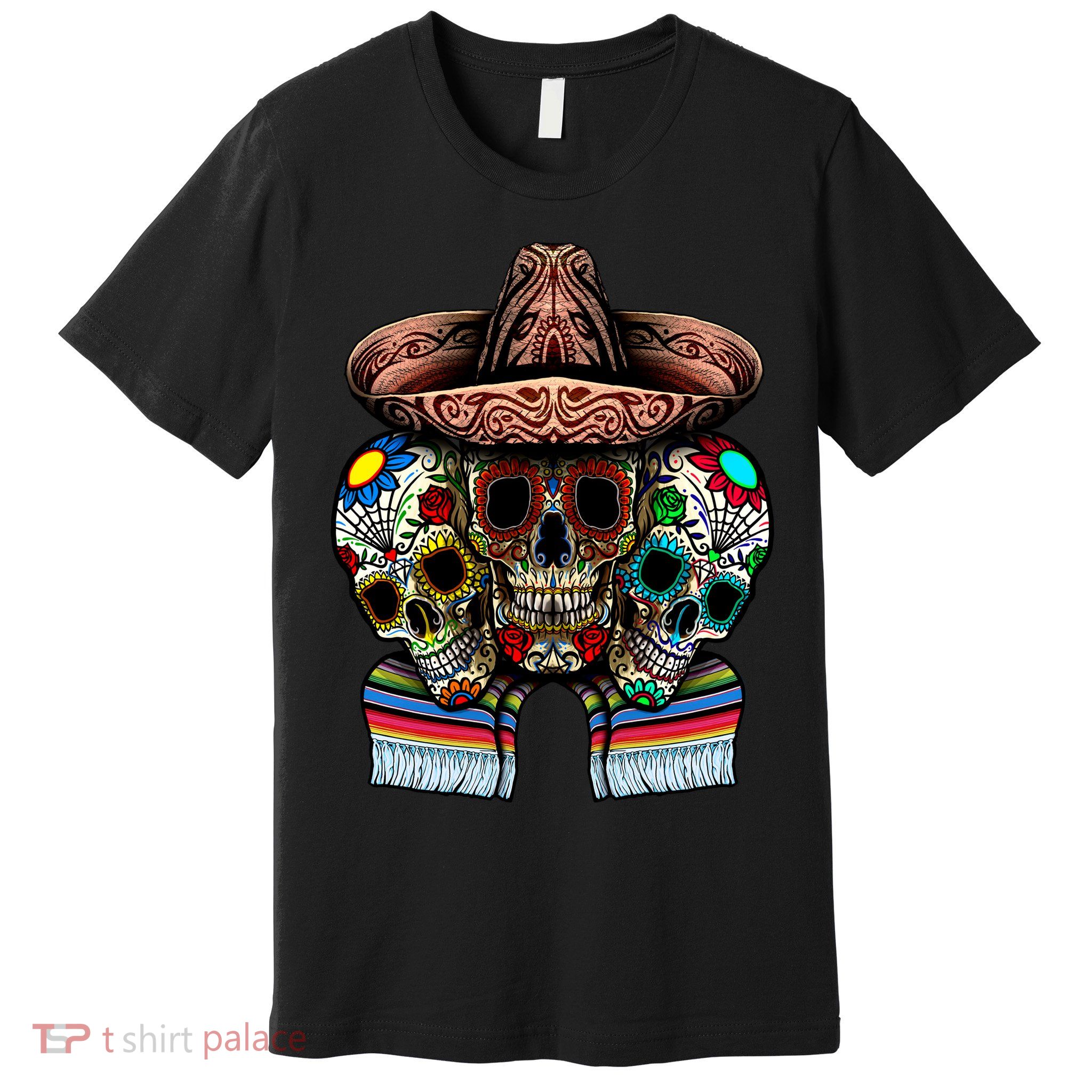 Day Of The Dead Tri Sugar Skulls Premium T-Shirt