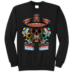 Day Of The Dead Tri Sugar Skulls Tall Sweatshirt