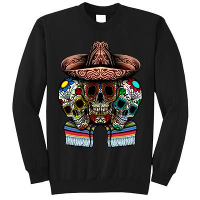 Day Of The Dead Tri Sugar Skulls Tall Sweatshirt