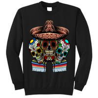 Day Of The Dead Tri Sugar Skulls Tall Sweatshirt