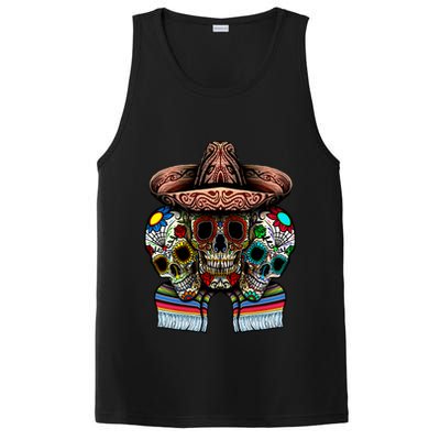 Day Of The Dead Tri Sugar Skulls PosiCharge Competitor Tank