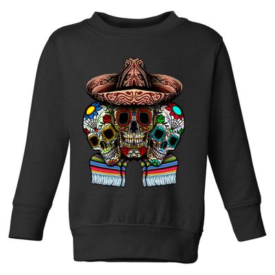 Day Of The Dead Tri Sugar Skulls Toddler Sweatshirt