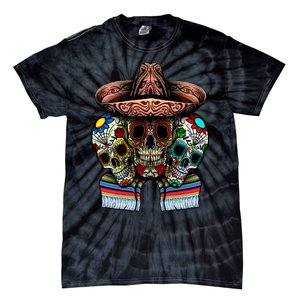 Day Of The Dead Tri Sugar Skulls Tie-Dye T-Shirt