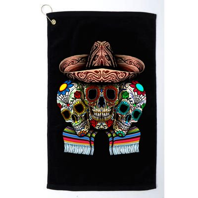 Day Of The Dead Tri Sugar Skulls Golf Towel