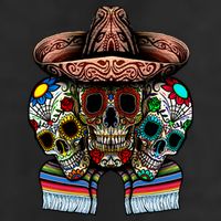 Day Of The Dead Tri Sugar Skulls Microfiber Hand Towel