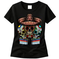 Day Of The Dead Tri Sugar Skulls Womens T-Shirt