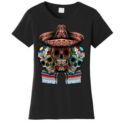 Day Of The Dead Tri Sugar Skulls Women's T-Shirt