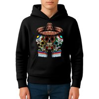 Day Of The Dead Tri Sugar Skulls Kids Hoodie