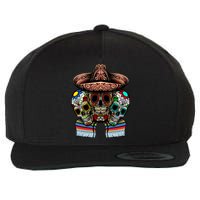 Day Of The Dead Tri Sugar Skulls Wool Snapback Cap