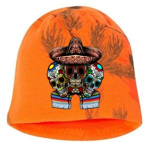 Day Of The Dead Tri Sugar Skulls Kati - Camo Knit Beanie