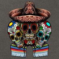 Day Of The Dead Tri Sugar Skulls Cotton Canvas Backpack
