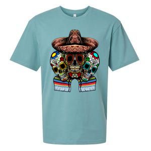 Day Of The Dead Tri Sugar Skulls Sueded Cloud Jersey T-Shirt