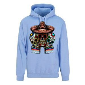 Day Of The Dead Tri Sugar Skulls Unisex Surf Hoodie