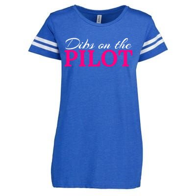 Dibs On The Pilot Funny Aviator Gift Enza Ladies Jersey Football T-Shirt