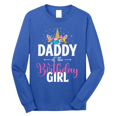 Daddy Of The Birthday Unicorn Family Matching Cute Gift Long Sleeve Shirt