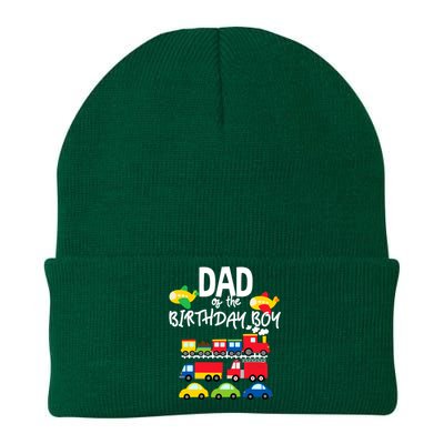 Dad Of The Birthday Boy Cars Trucks Trains Birthday Party Knit Cap Winter Beanie