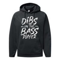 Dibs On The Bass Player Guitar funny Musician Performance Fleece Hoodie