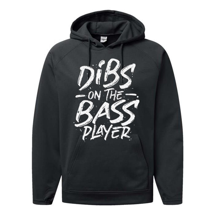 Dibs On The Bass Player Guitar funny Musician Performance Fleece Hoodie