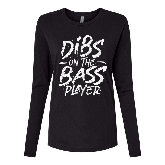 Dibs On The Bass Player Guitar funny Musician Womens Cotton Relaxed Long Sleeve T-Shirt