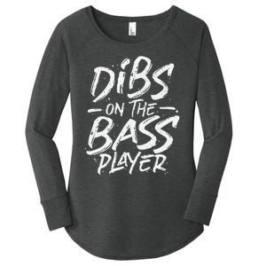 Dibs On The Bass Player Guitar funny Musician Women's Perfect Tri Tunic Long Sleeve Shirt