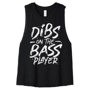 Dibs On The Bass Player Guitar funny Musician Women's Racerback Cropped Tank