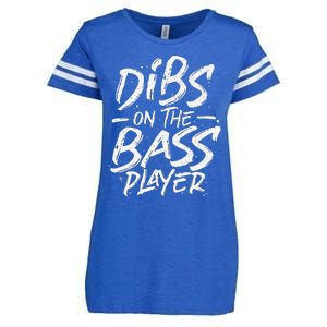 Dibs On The Bass Player Guitar funny Musician Enza Ladies Jersey Football T-Shirt