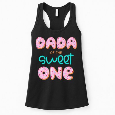 Dada of The Sweet One First Birthday Matching Family Donut Womens Tank Top