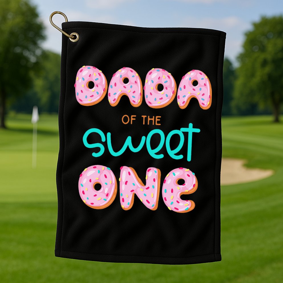 Dada of The Sweet One First Birthday Matching Family Donut Golf Towel