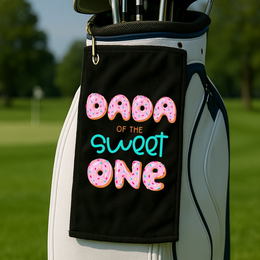 Dada of The Sweet One First Birthday Matching Family Donut Golf Towel