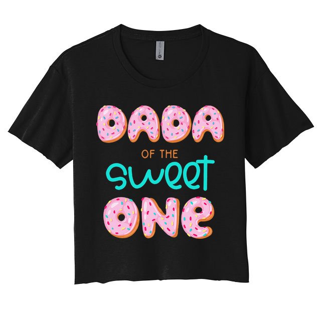 Dada of The Sweet One First Birthday Matching Family Donut Crop Top