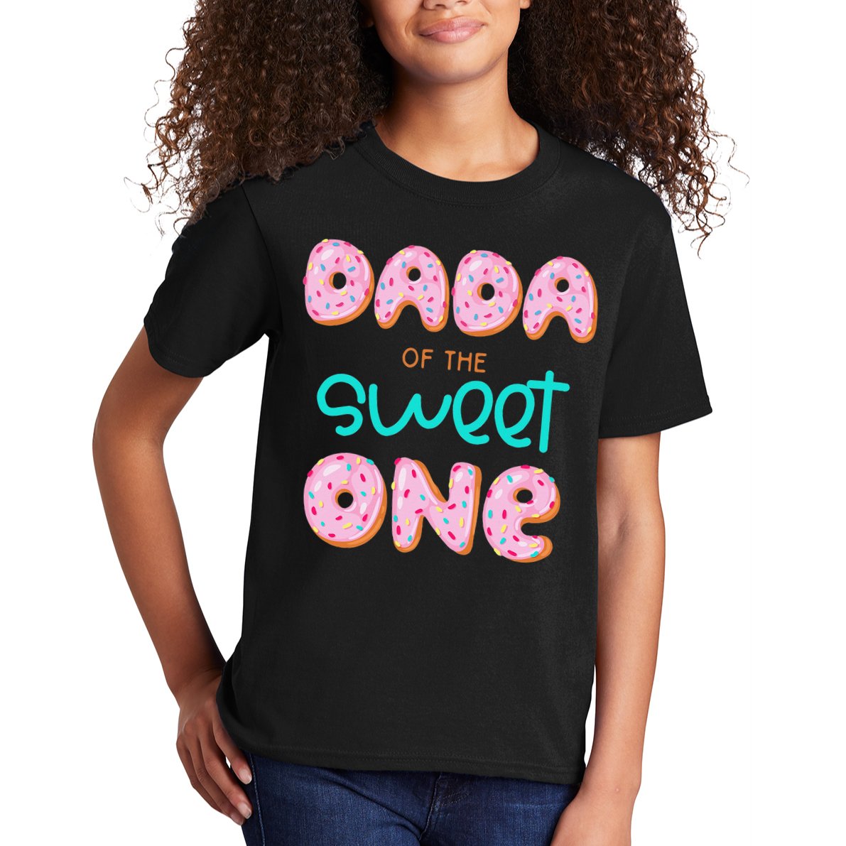 Dada of The Sweet One First Birthday Matching Family Donut Kids T-Shirt