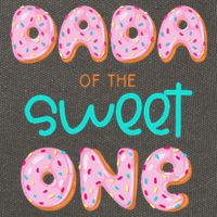 Dada of The Sweet One First Birthday Matching Family Donut Cotton Canvas Backpack