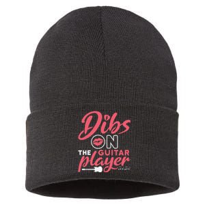 Dibs On The Guitar Player Funny Guitarist Lover Sustainable Knit Beanie