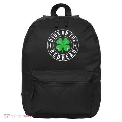 Dibs On The Redhead  Funny  Women St Patricks Day 16 in Basic Backpack