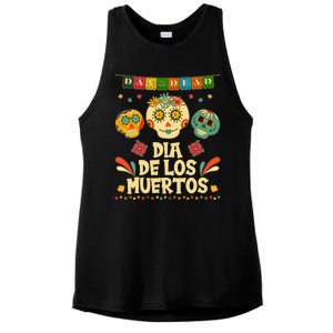 Day Of The Dead Dia De Los Muertos Sugar Skulls Ladies PosiCharge Tri-Blend Wicking Tank