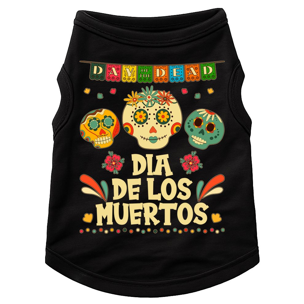 Day Of The Dead Dia De Los Muertos Sugar Skulls Doggie Tank