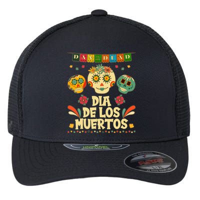 Day Of The Dead Dia De Los Muertos Sugar Skulls Flexfit Unipanel Trucker Cap