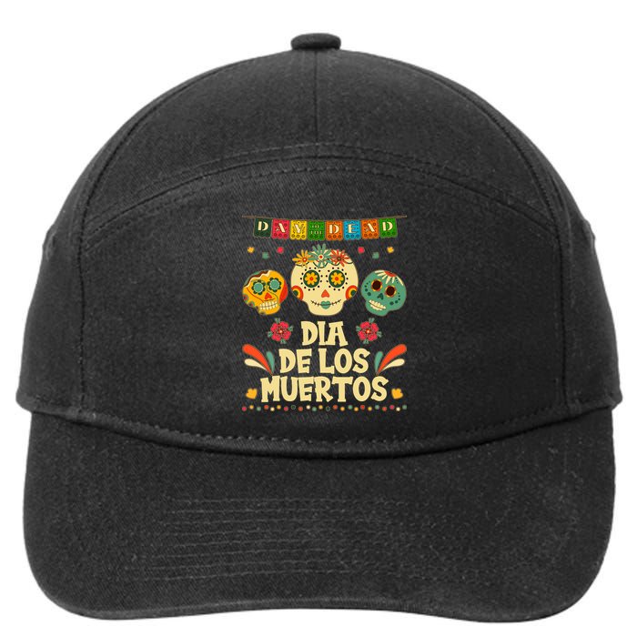 Day Of The Dead Dia De Los Muertos Sugar Skulls 7-Panel Snapback Hat