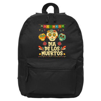Day Of The Dead Dia De Los Muertos Sugar Skulls 16 in Basic Backpack