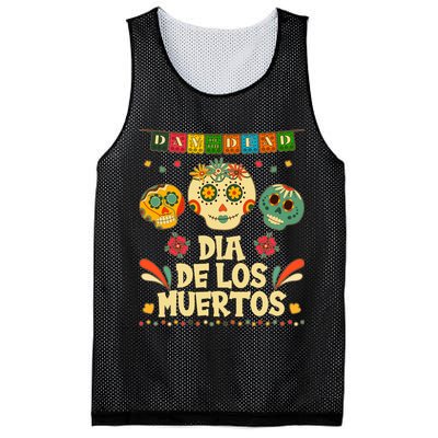 Day Of The Dead Dia De Los Muertos Sugar Skulls Mesh Reversible Basketball Jersey Tank