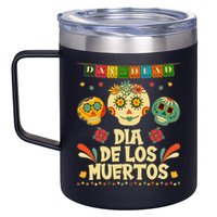 Day Of The Dead Dia De Los Muertos Sugar Skulls 12oz Stainless Steel Coffee Mug