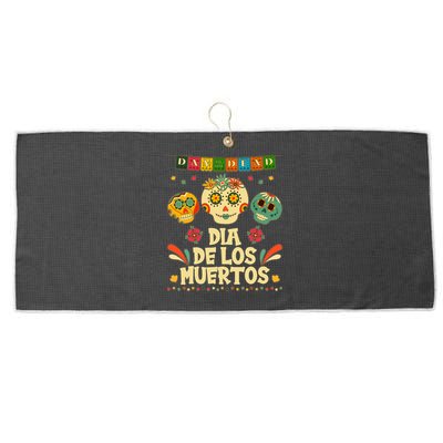 Day Of The Dead Dia De Los Muertos Sugar Skulls Large Microfiber Waffle Golf Towel