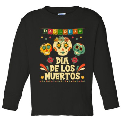 Day Of The Dead Dia De Los Muertos Sugar Skulls Toddler Long Sleeve Shirt