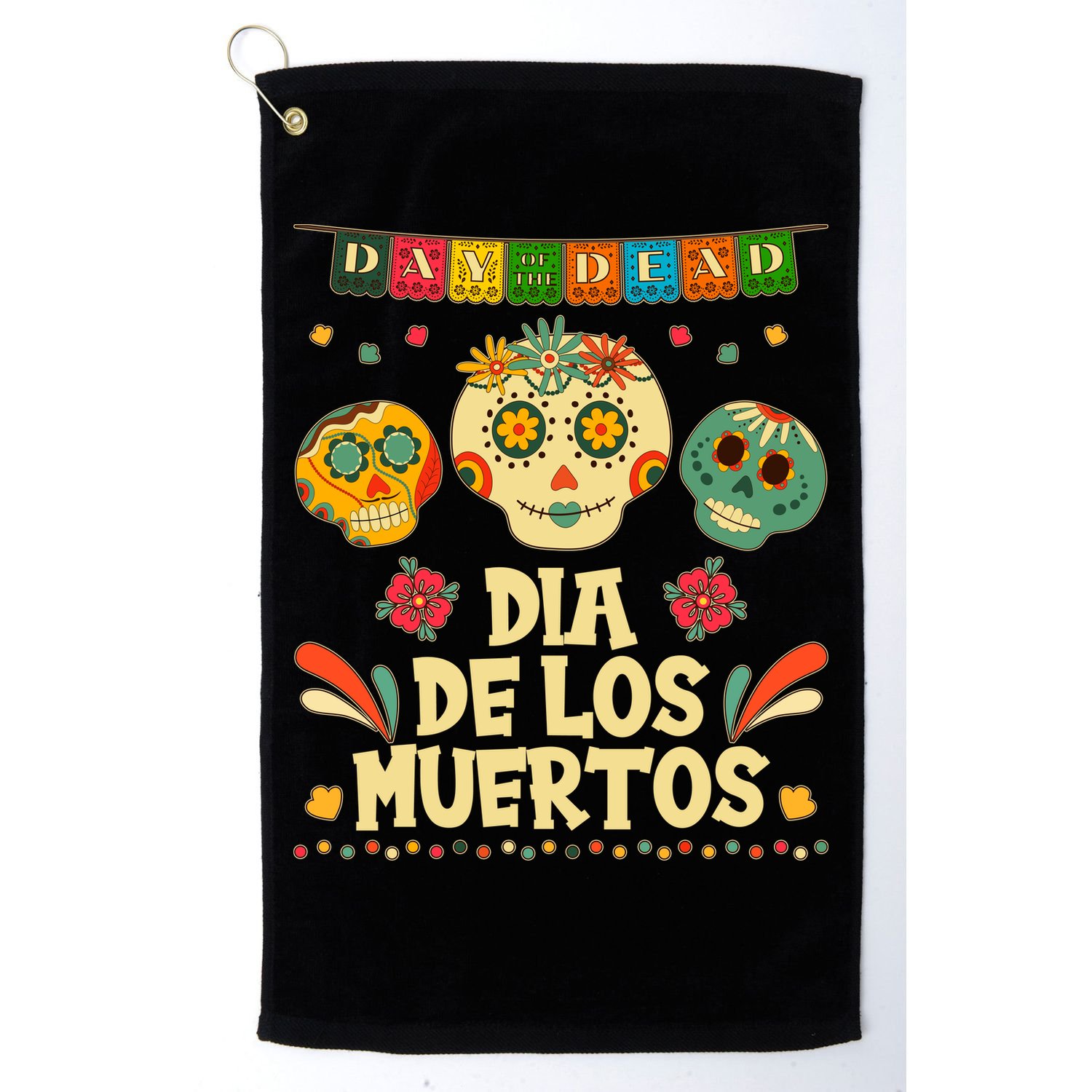Day Of The Dead Dia De Los Muertos Sugar Skulls Golf Towel