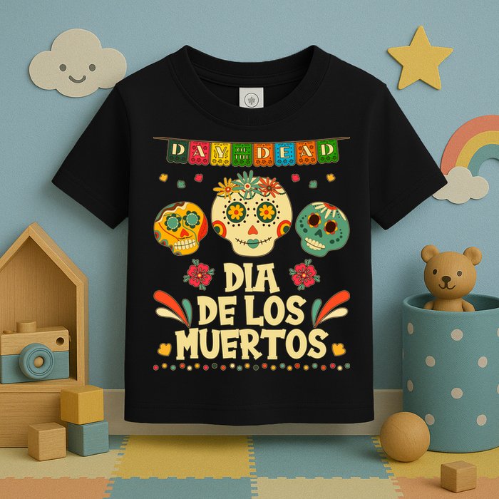 Day Of The Dead Dia De Los Muertos Sugar Skulls Toddler T-Shirt