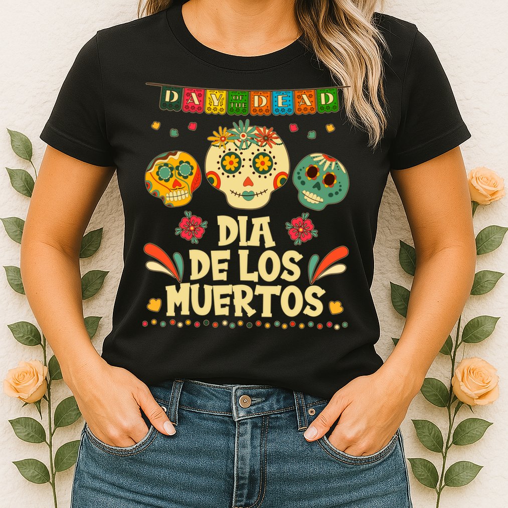 Day Of The Dead Dia De Los Muertos Sugar Skulls Womens T-Shirt